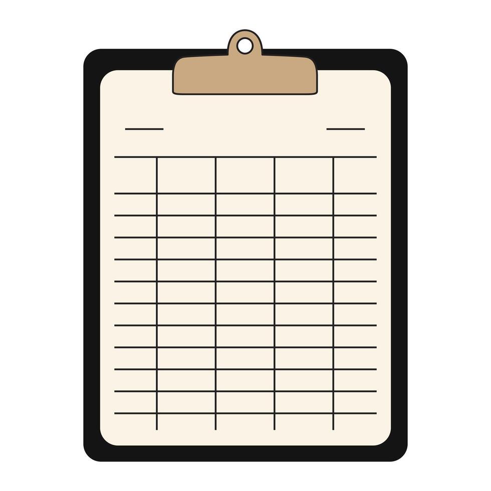 Drawing of Business Tablet with List vector