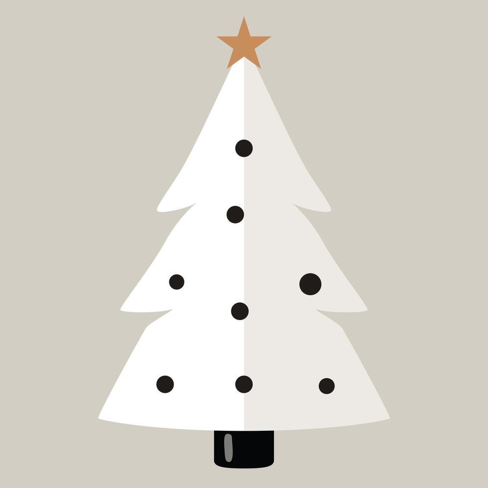 Illustration of Minimalist White Christmas Tree vector