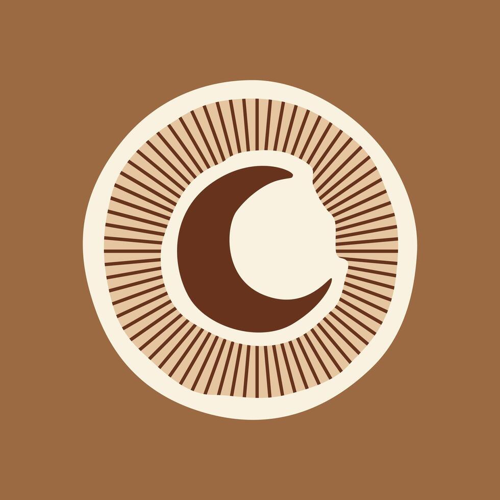 Mystical Bohemian Sun and Moon Art - Celestial Line Art vector