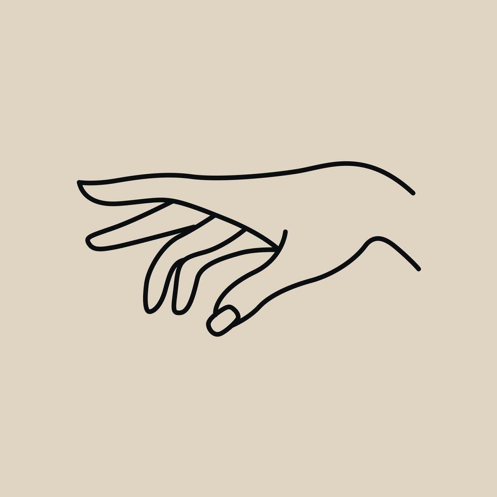 Bohemian Line Art Hand Drawing - Minimalist Mystical Illustration vector