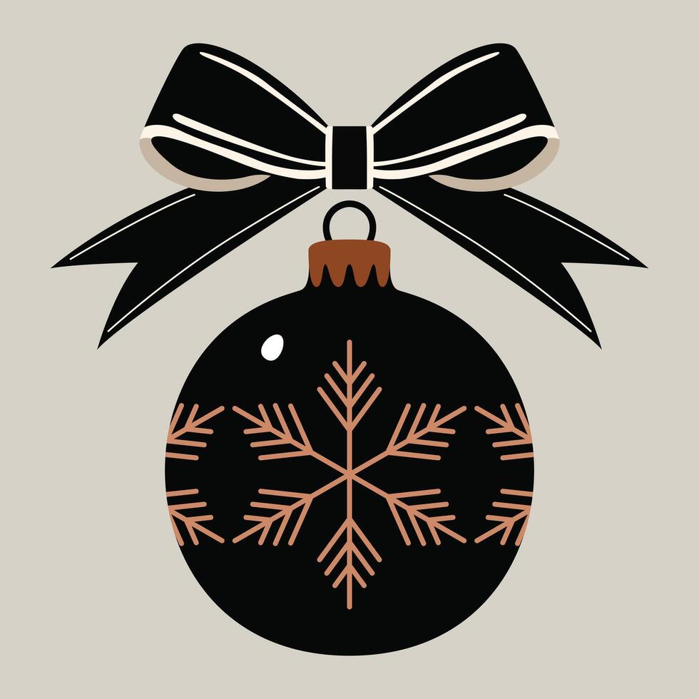 Illustration of Pine Tree Ball with Snowflake and Bow vector