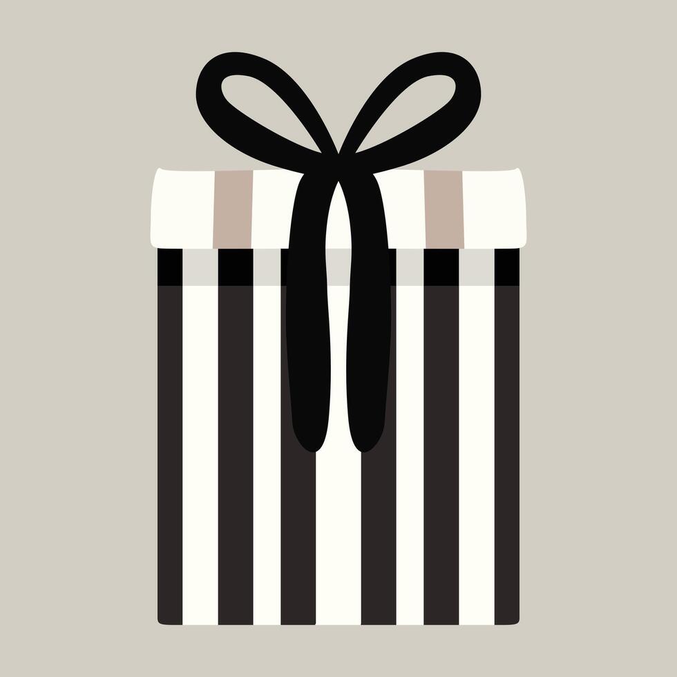 Illustration of Present in Black Stripes vector