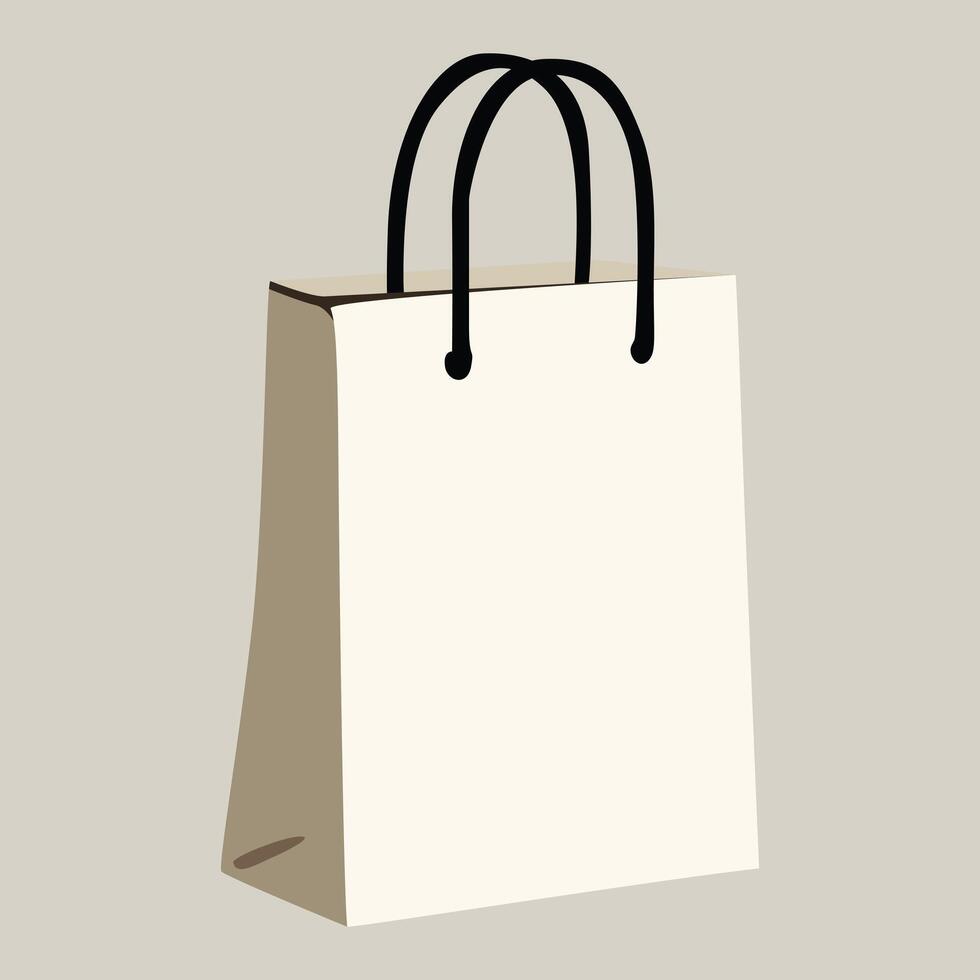 Illustration of White Paper Bag vector