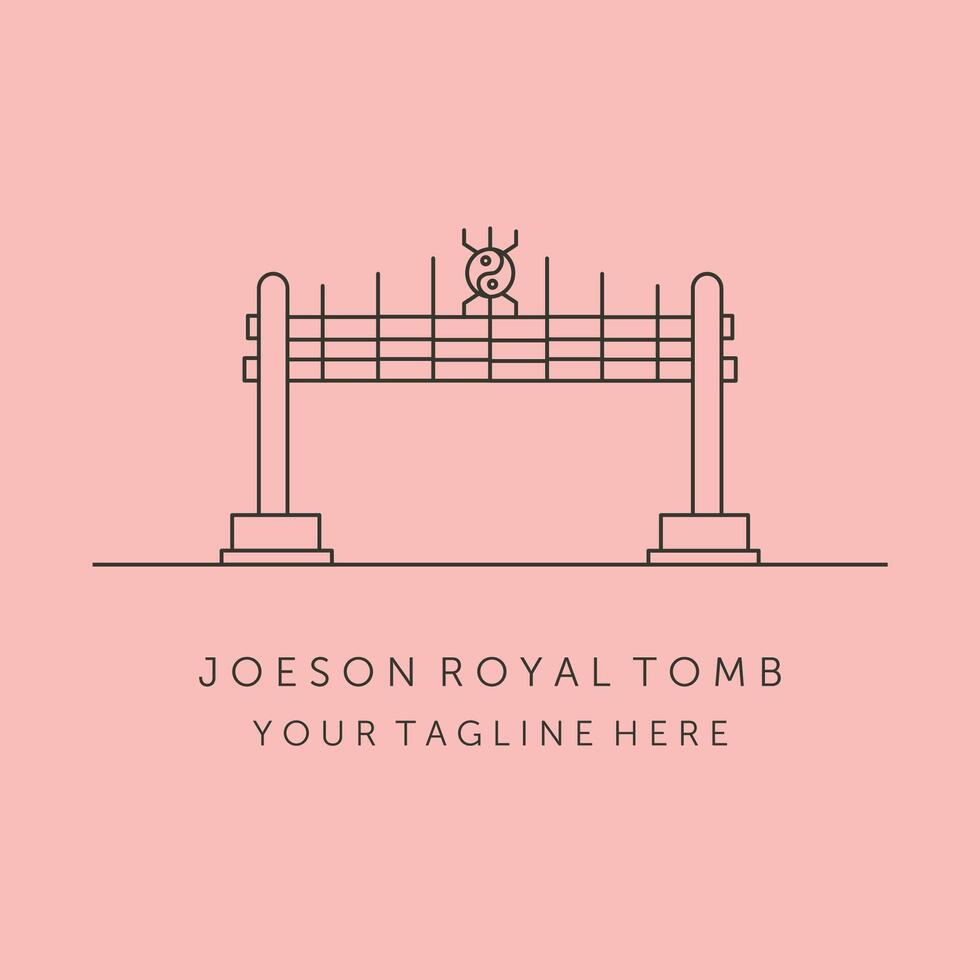 joeson royal tomb gate line art logo symbol illustration design vector