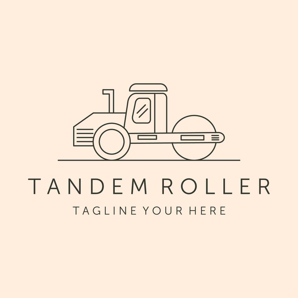 tandem roller line art logo symbol illustration design vector