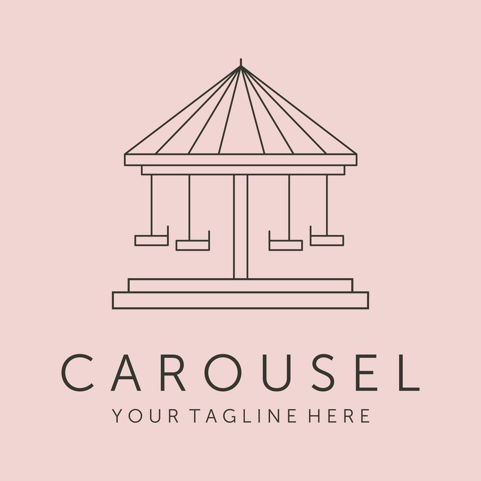 chain carousel icon line logo illustration design vector