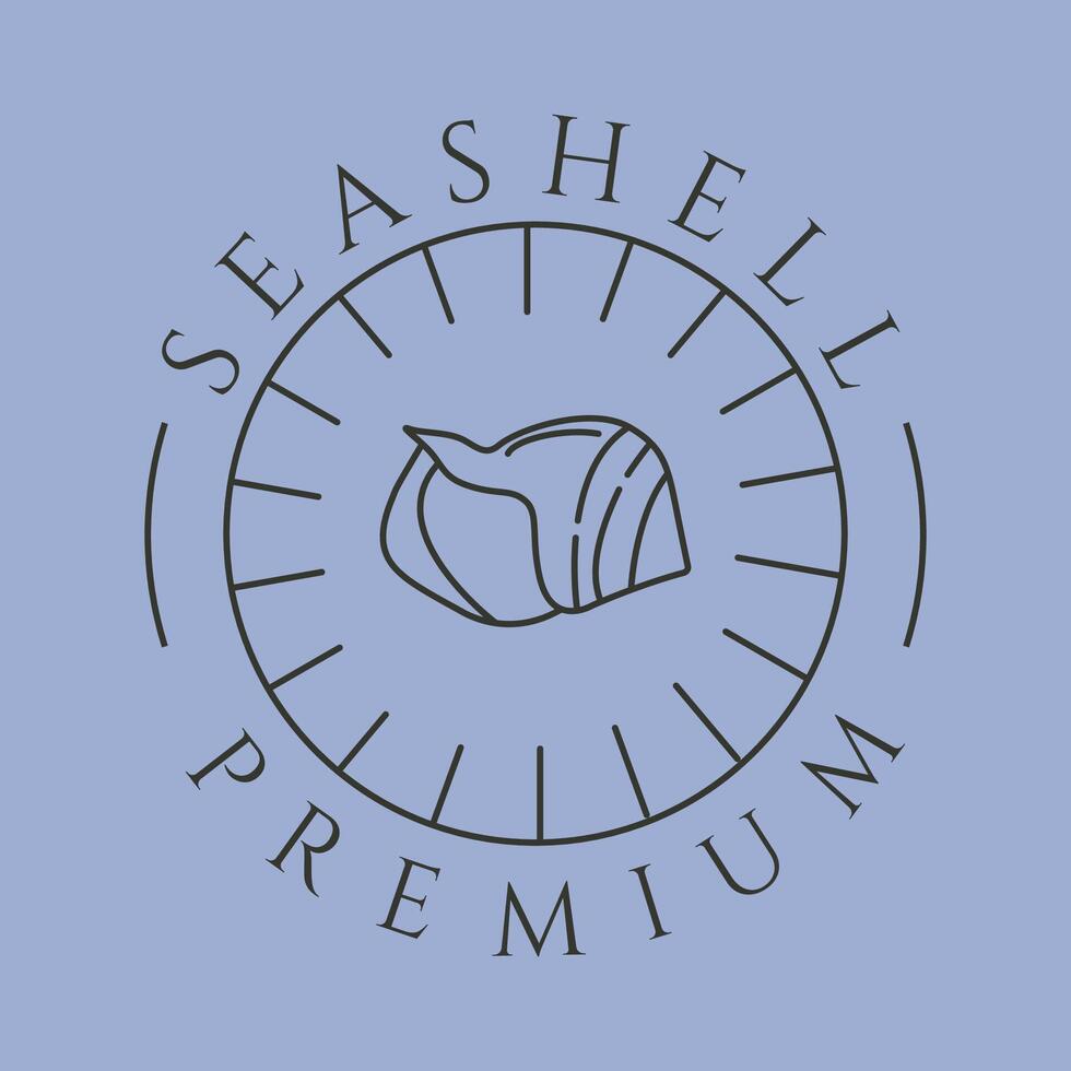 seashell premium line art logo symbol illustration design vector