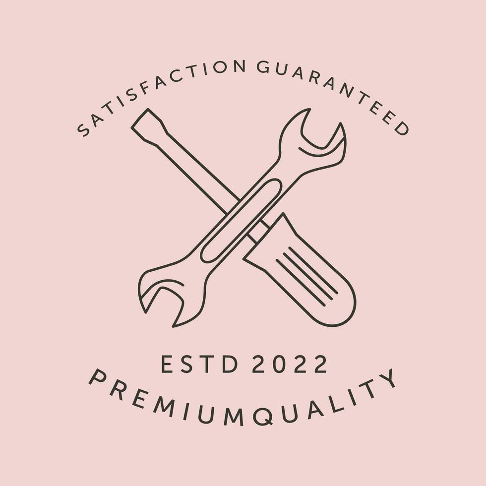 satisfaction guaranteed icon line art logo symbol illustration design vector