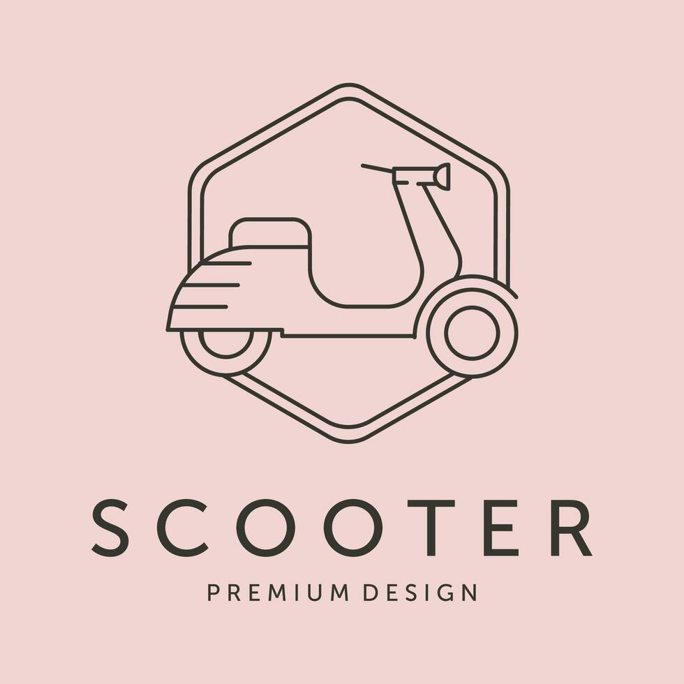 scooter motorcycle icon line art logo symbol illustration design vector