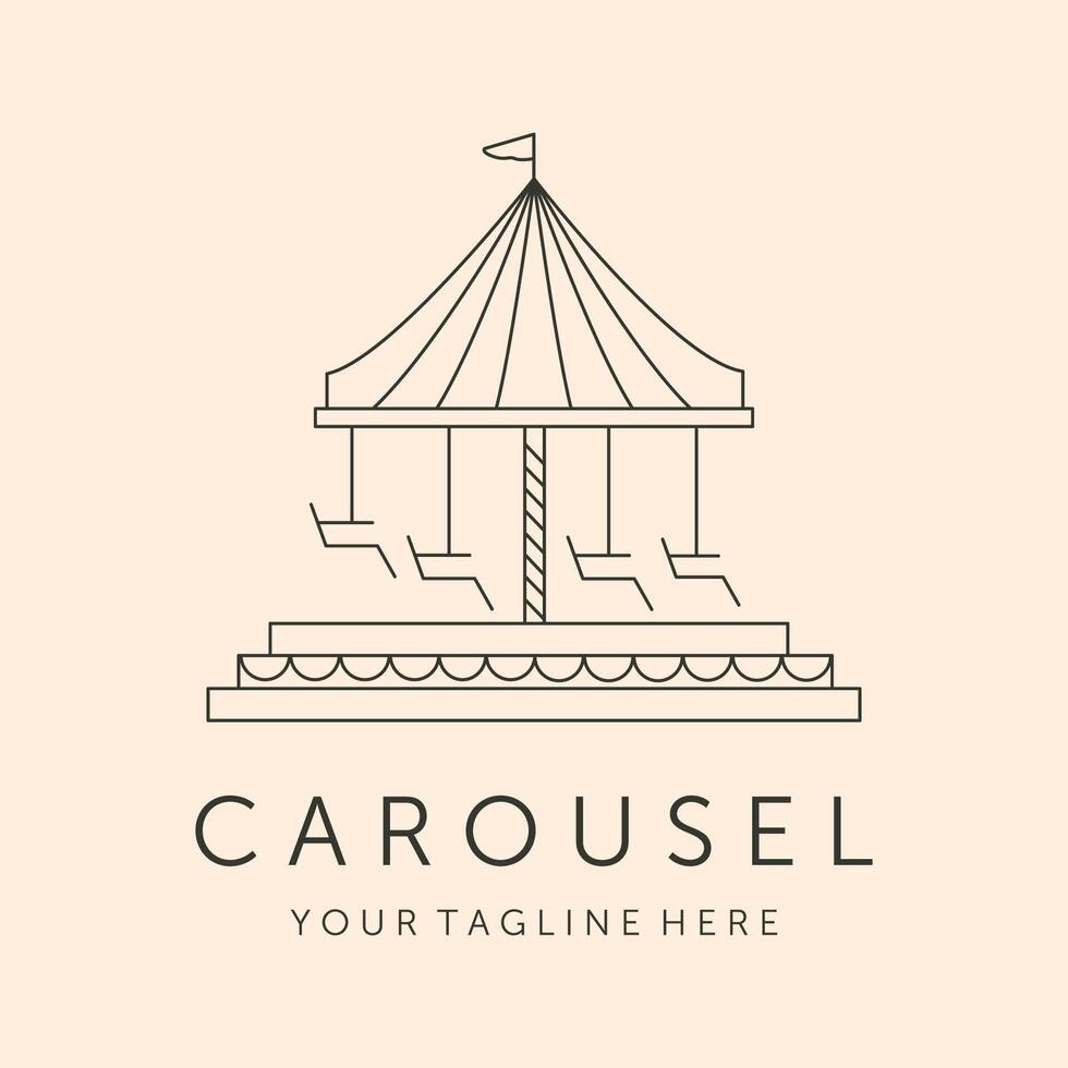 carousel icon line logo symbol illustration design vector