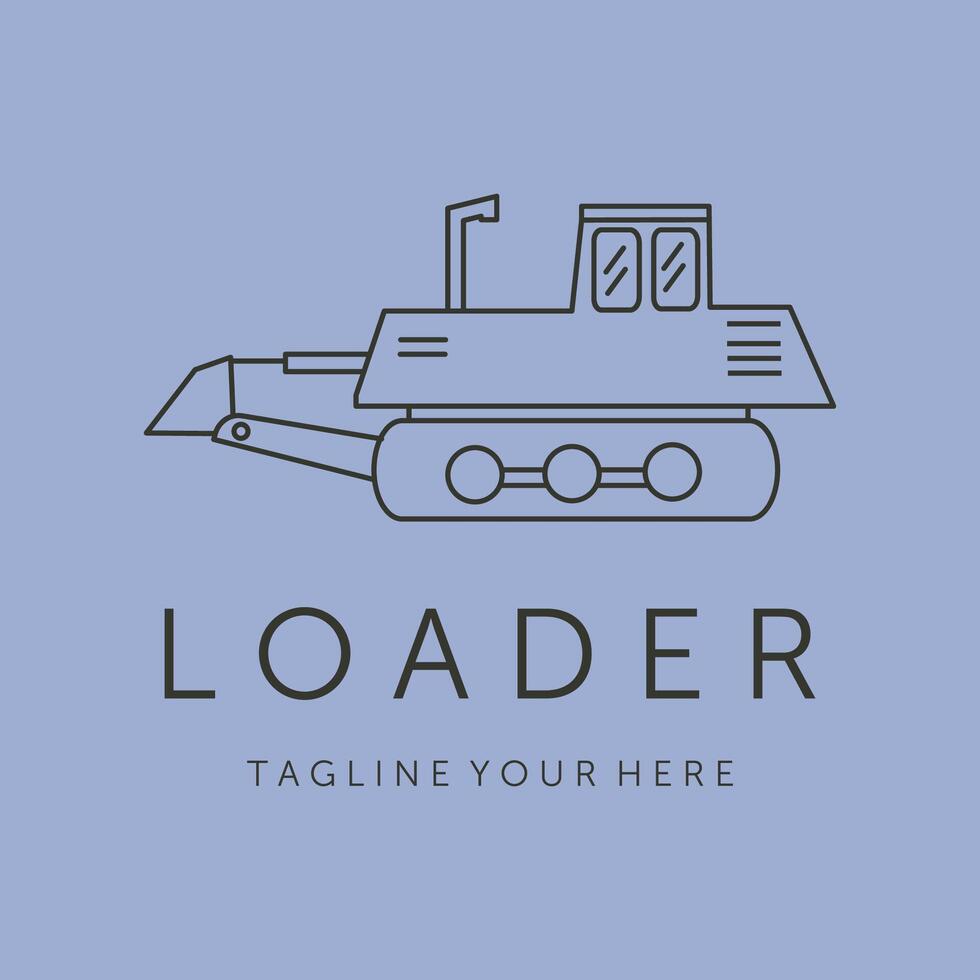 loader construction icon line art logo symbol illustration design vector