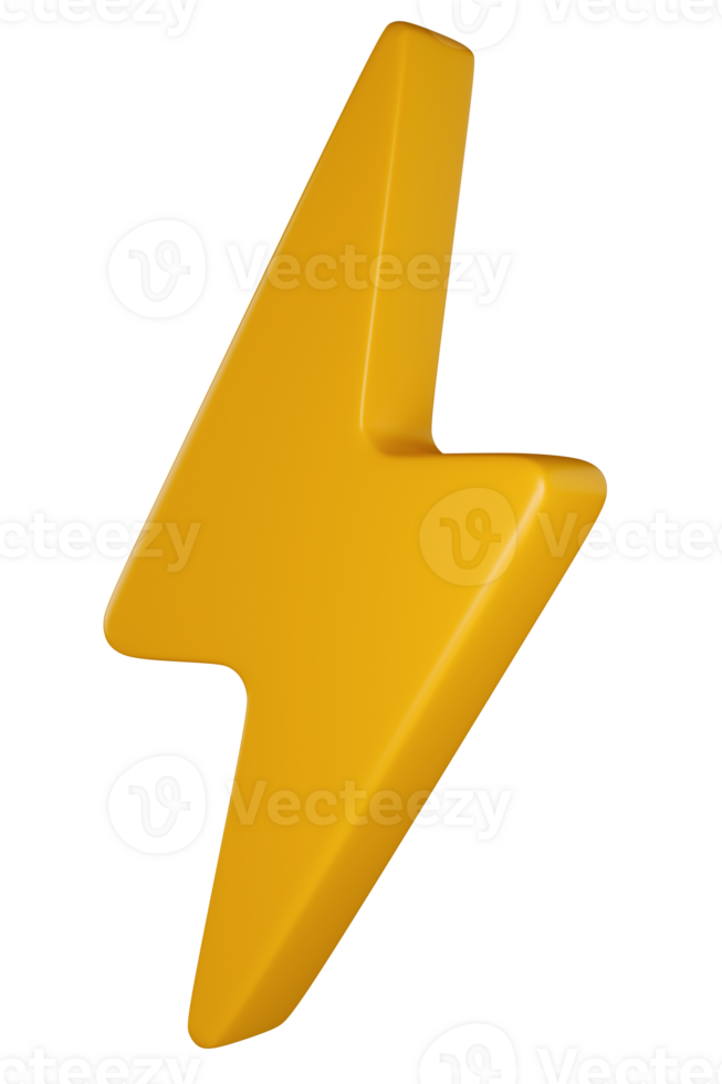 Stylized thunder, lighting bolt sign on transparent background png