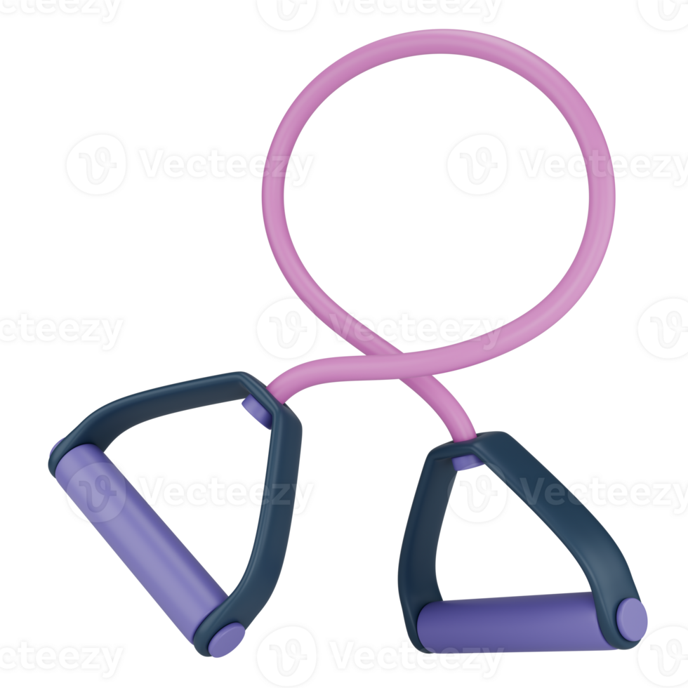 Stylized resistance band with handles, isolated on transparent background png