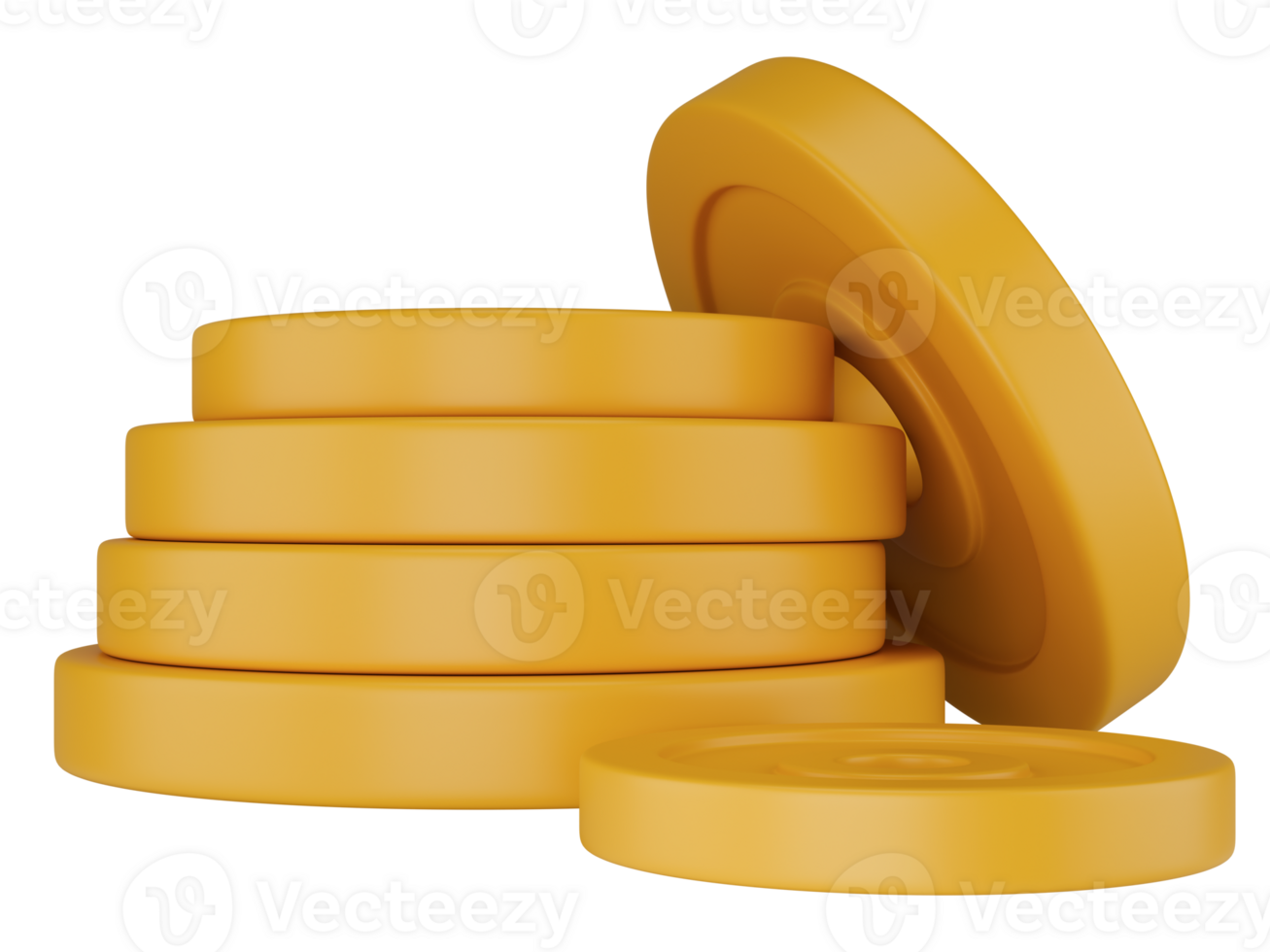Stylized yellow weight plate. Isolated on transparent background png