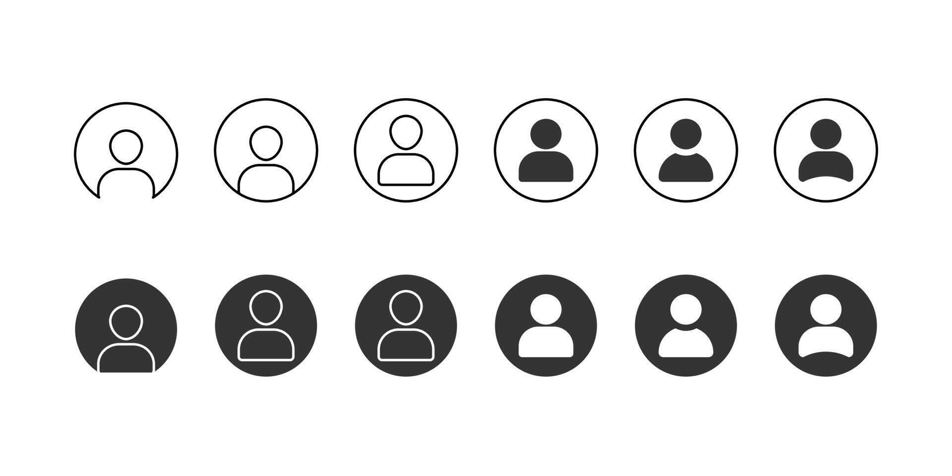 User Icons in Various Styles for Web Design. User signs people silhouette illustration. vector