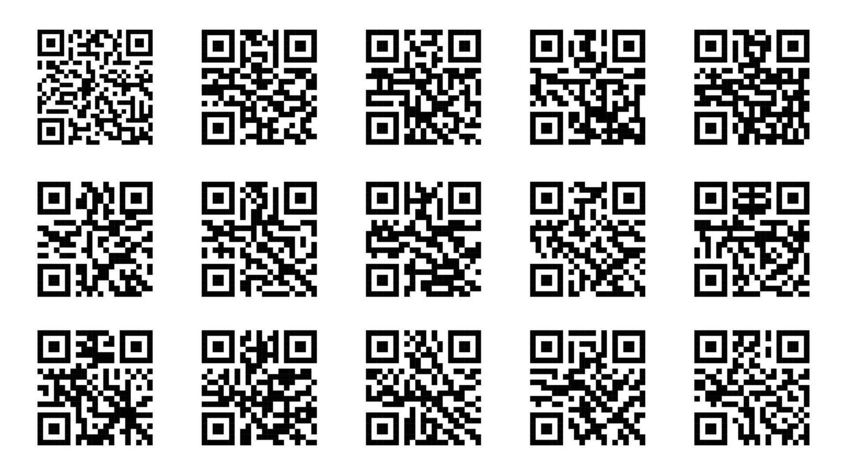Collection of QR Codes for modern technology. vector