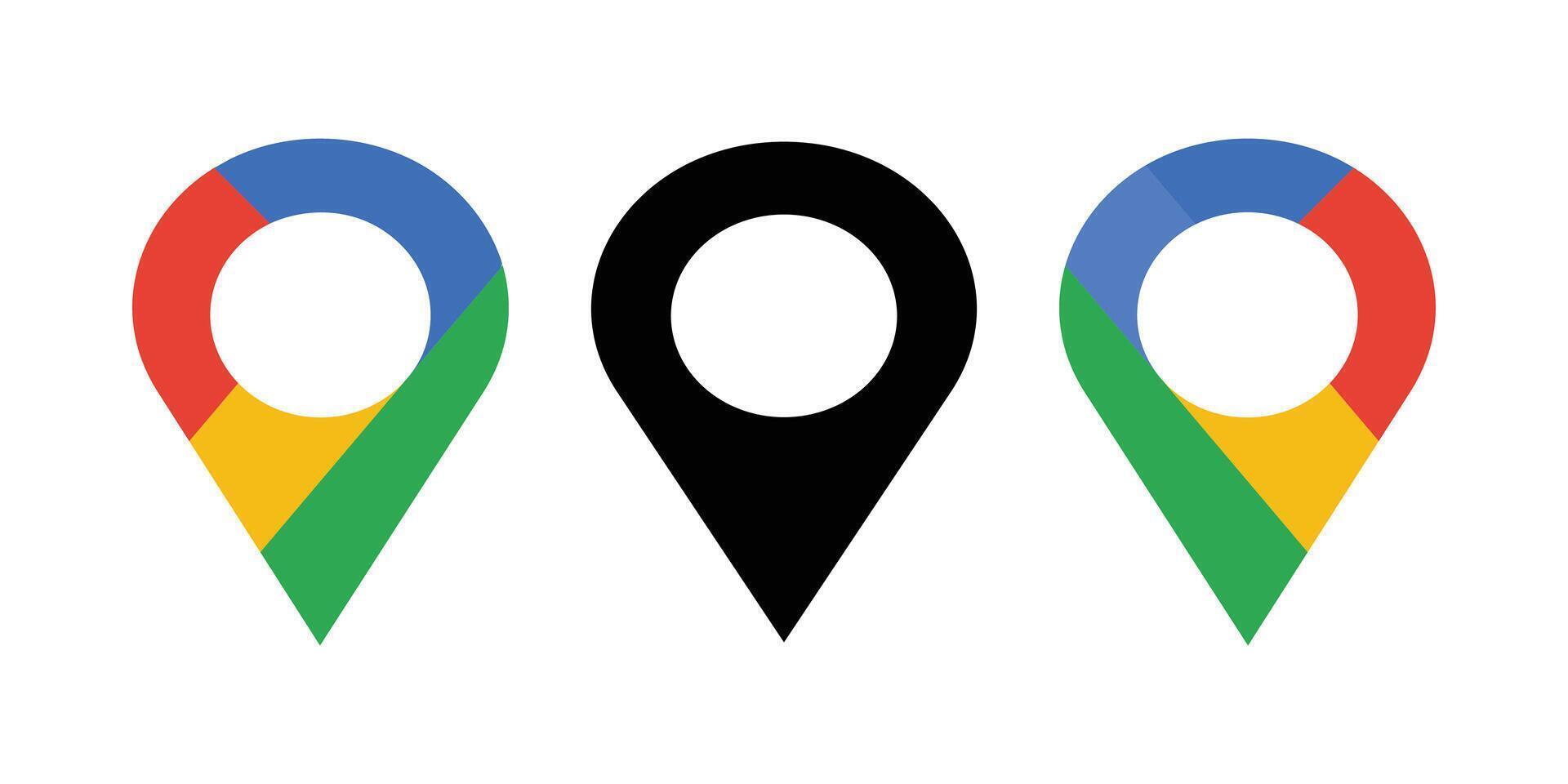 Maps Location Markers in Color and Black and White Variations. vector