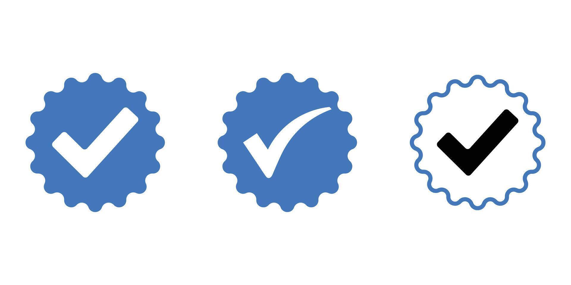 Verified Checkmark Icon in Blue. Verified Checkmark Badges. vector