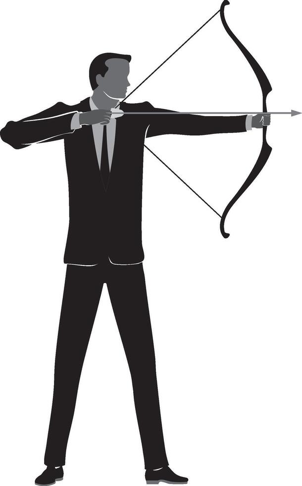 Businessman with bow and arrow illustration vector
