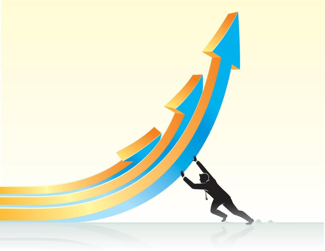 Businessman pushing up arrow vector