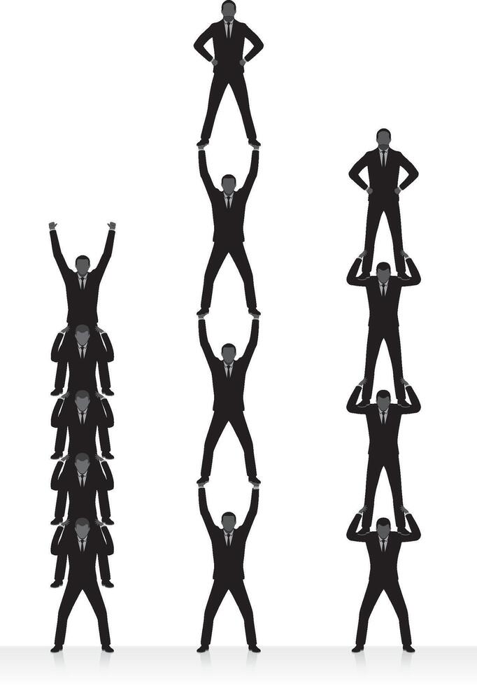 Businessman standing on top of each other vector