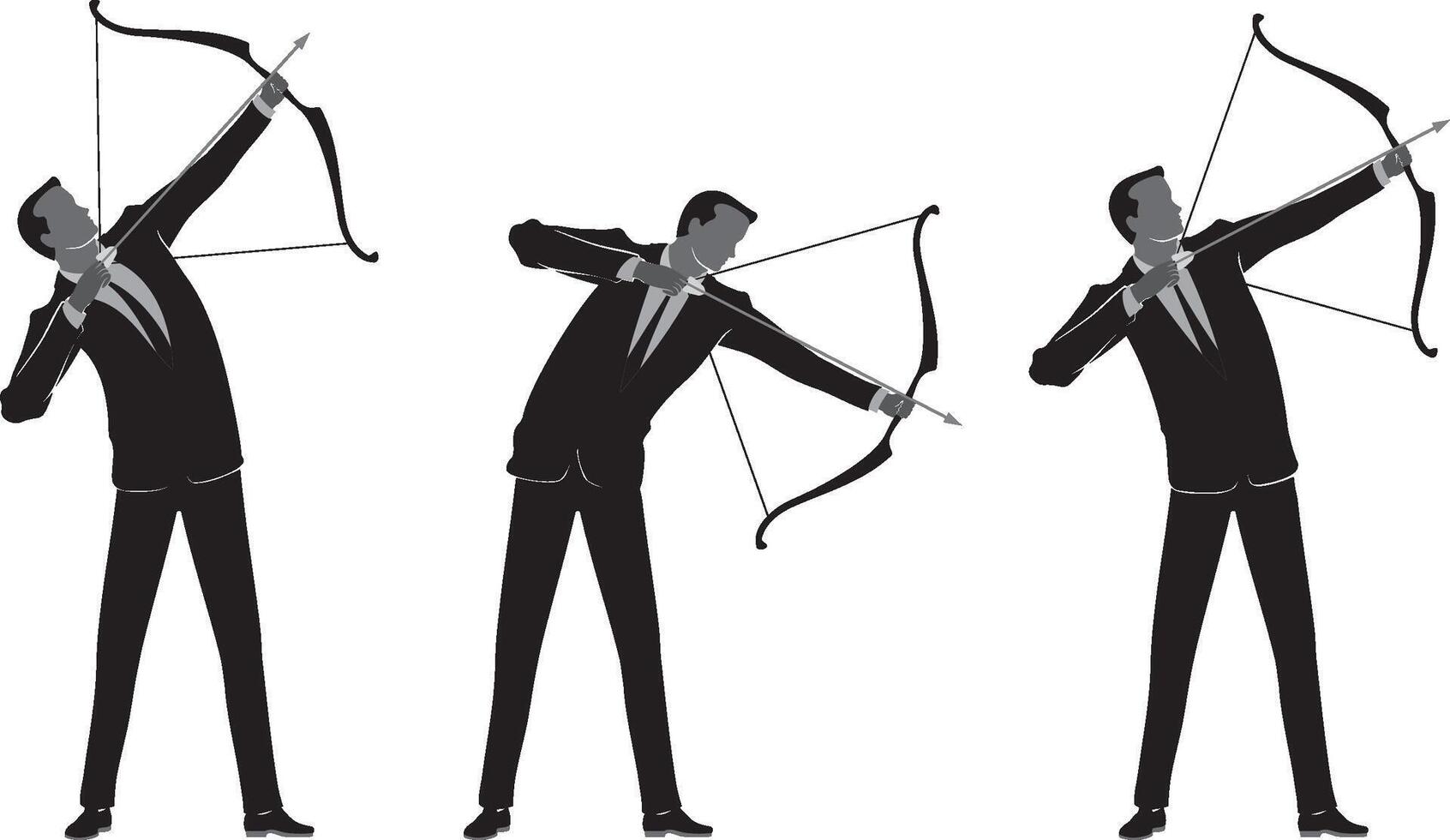 Businessman with bow and arrow illustration vector