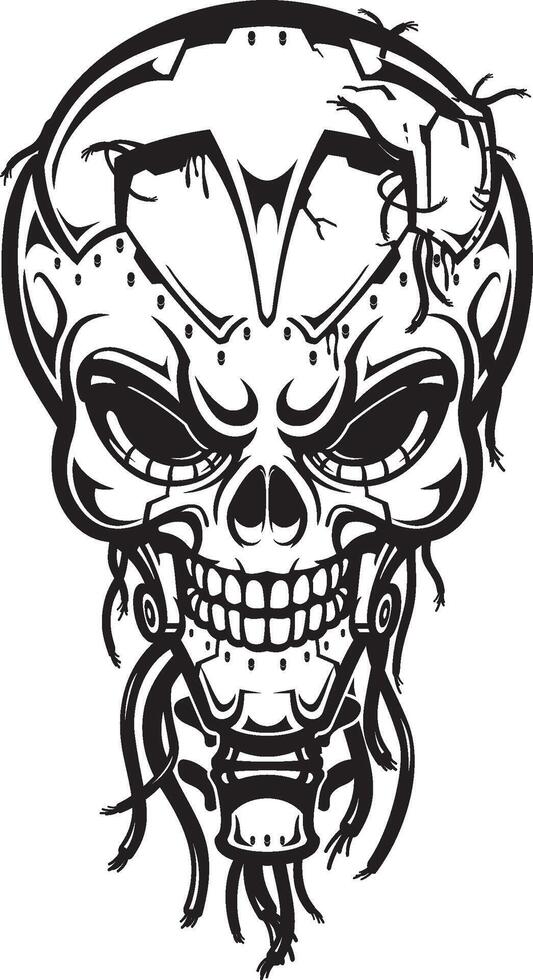 A skull with a horn on it vector