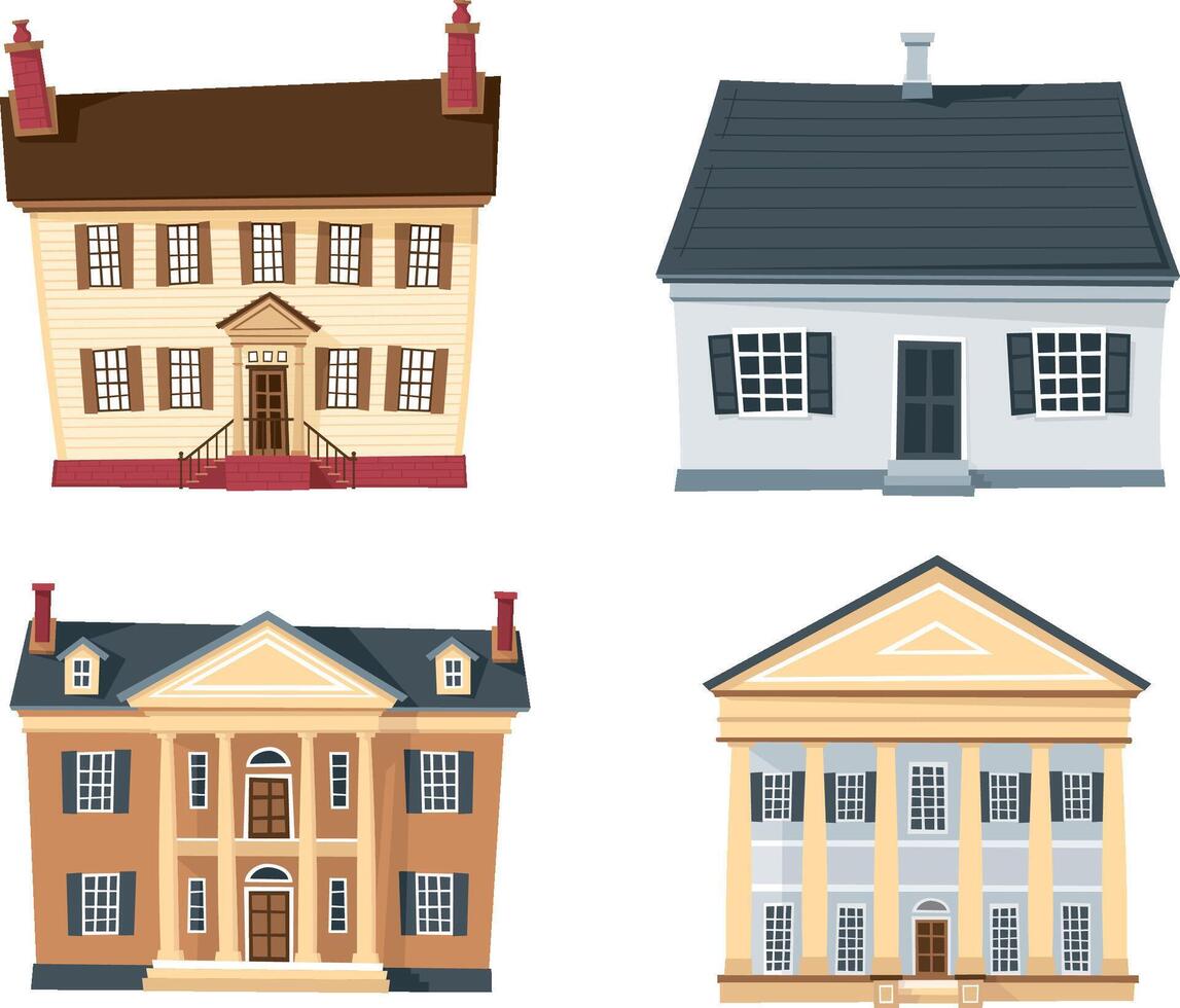 Classical Houses Set Design vector