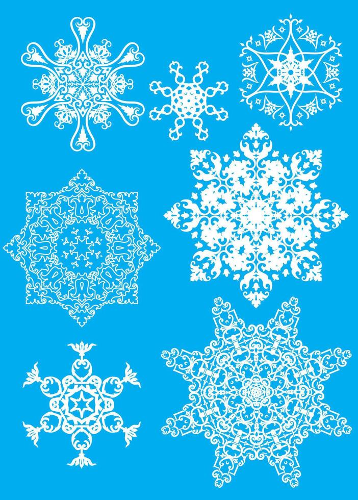 Snow Flake Set, Pattern Shapes vector