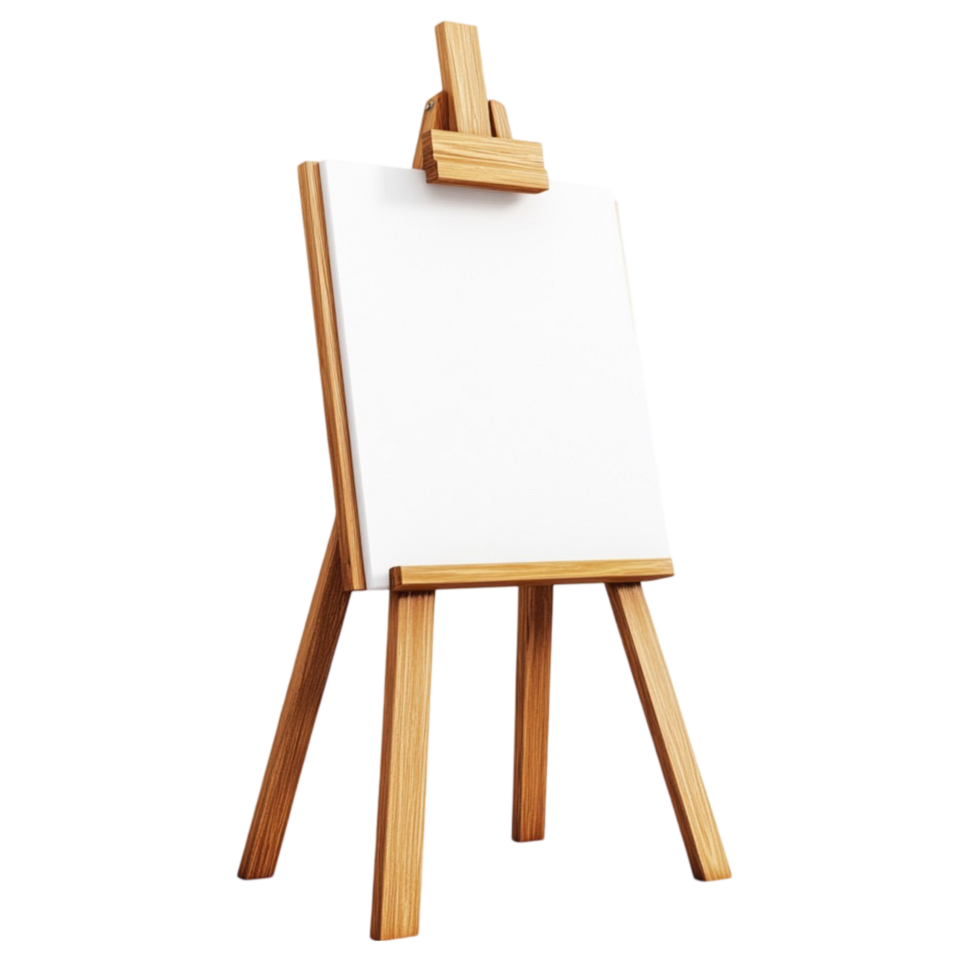 Artist s Easel Holding a Blank Canvas Isolated png