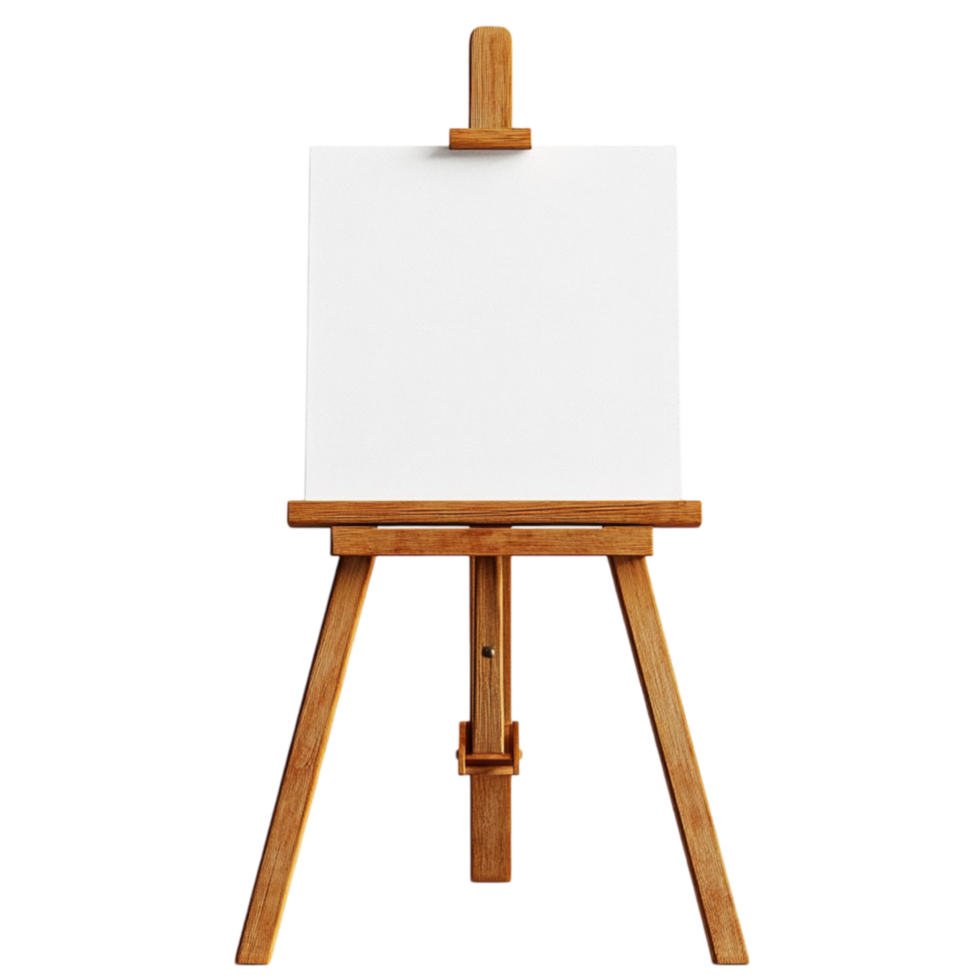 an easel with a blank canvas on it png