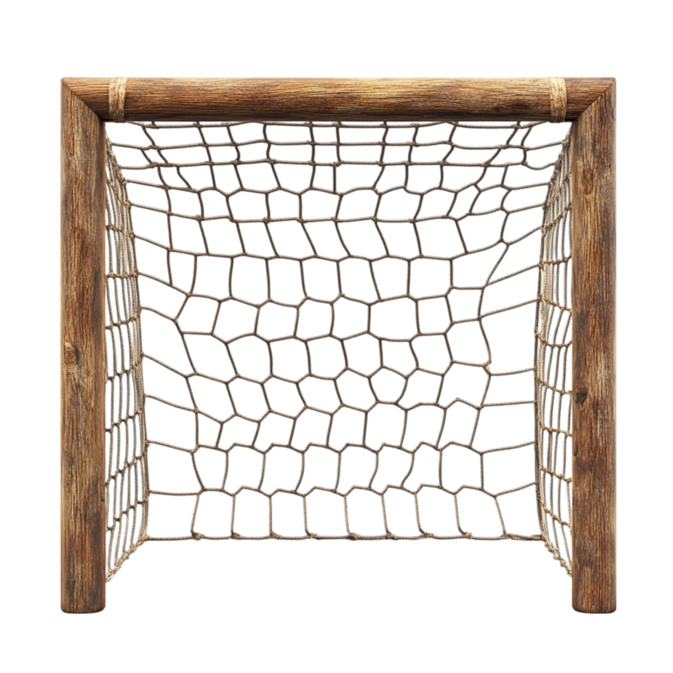a wooden goal with a net on it png