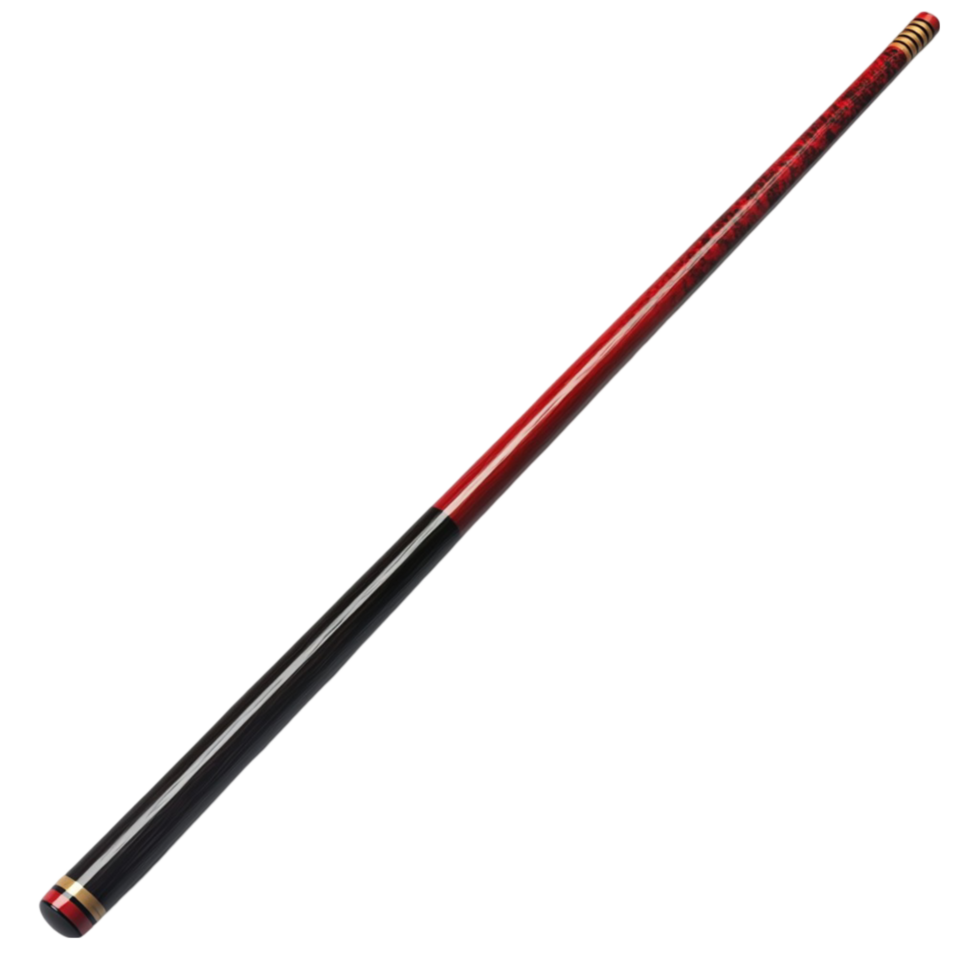 a billiard cue with a red and black handle png