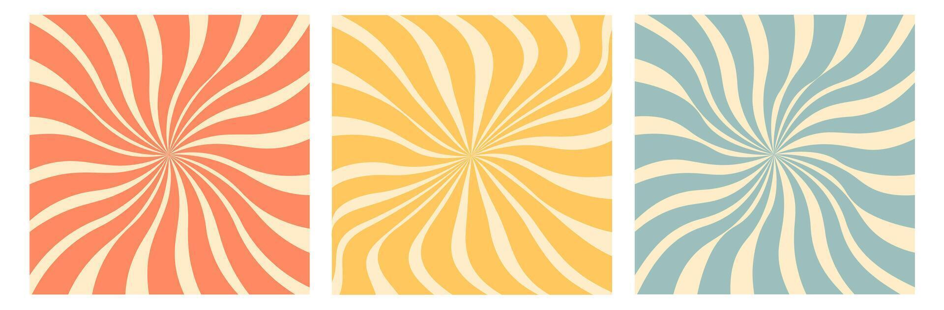 Abstract background 70s retro perspective lines background. Vintage colourful stripes banner, backdrop.three vertical banners with different colors vector