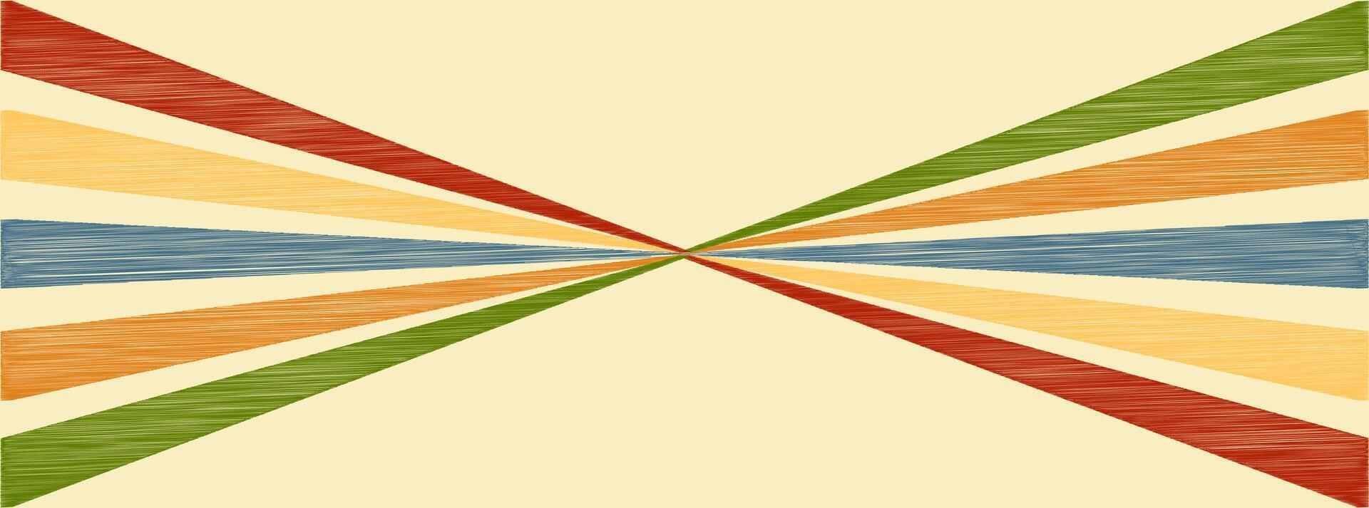 Abstract background 70s retro perspective lines background. Vintage colourful stripes banner, backdrop.a colorful background pattern vector