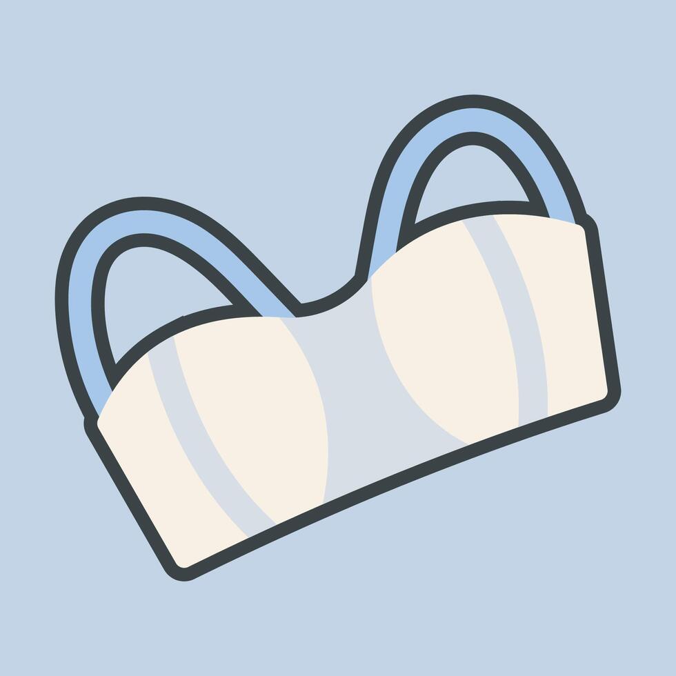 women bra with outline flat design. vector