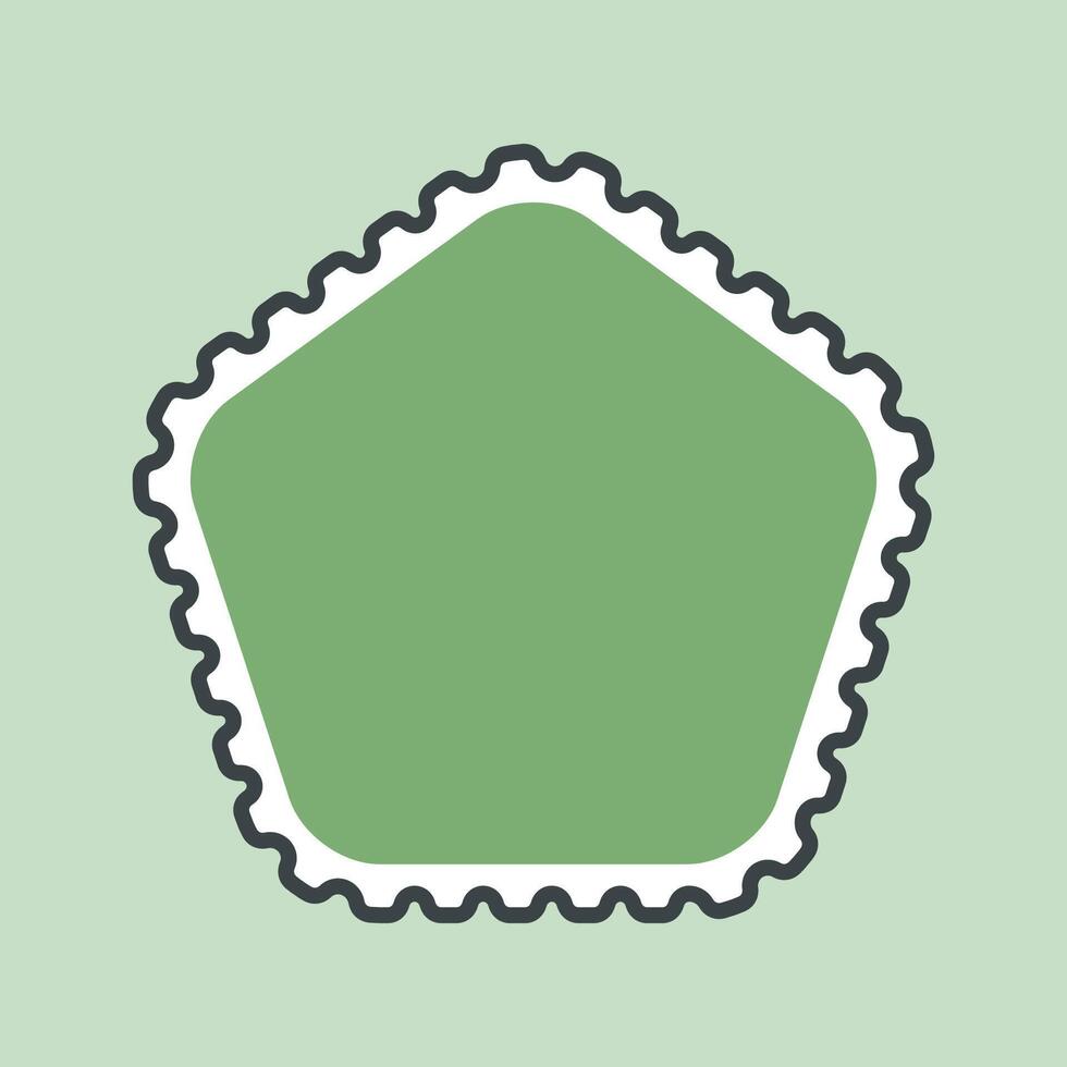 pentagon shape blank stamp with outline flat design. vector