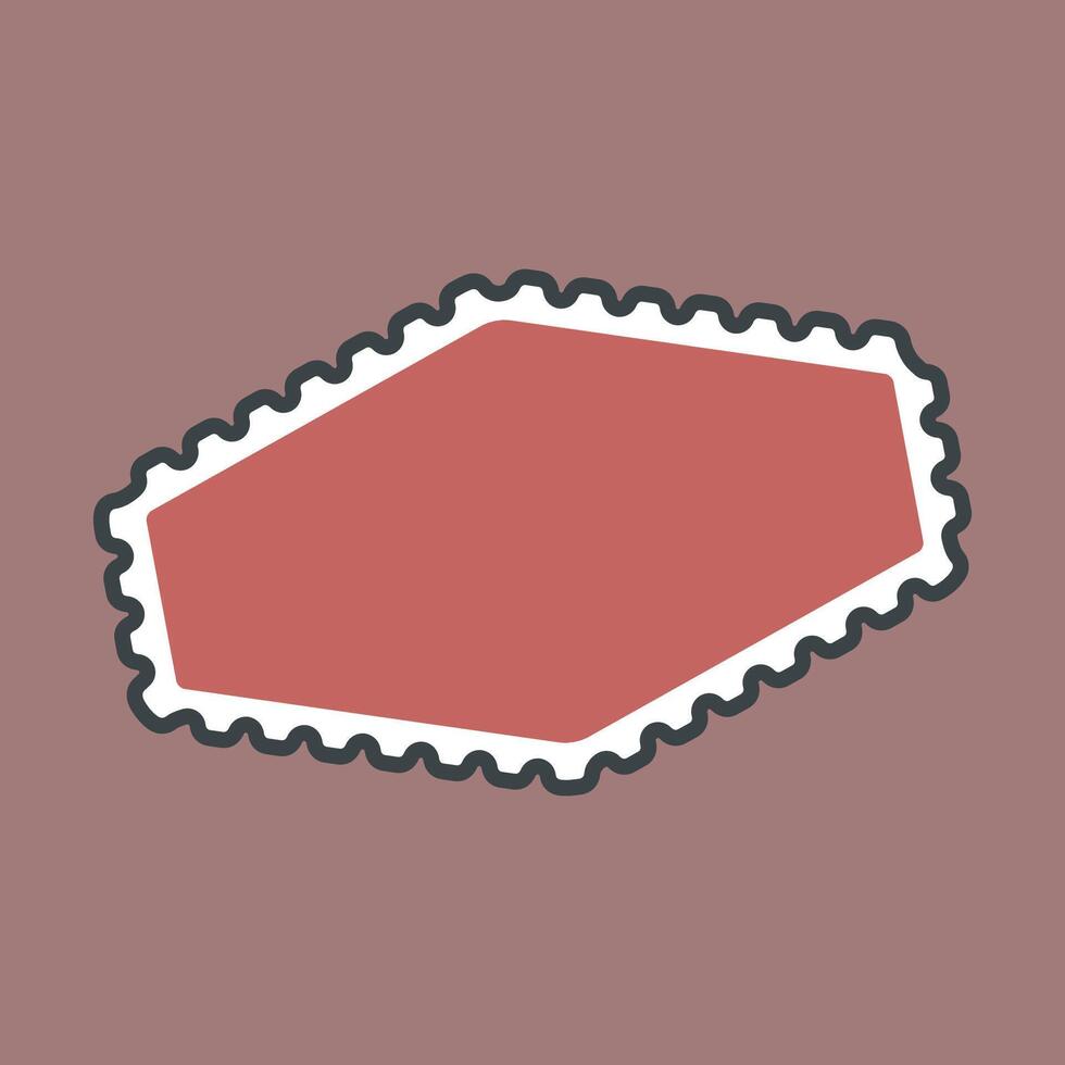 red blank stamp with outline flat design. vector