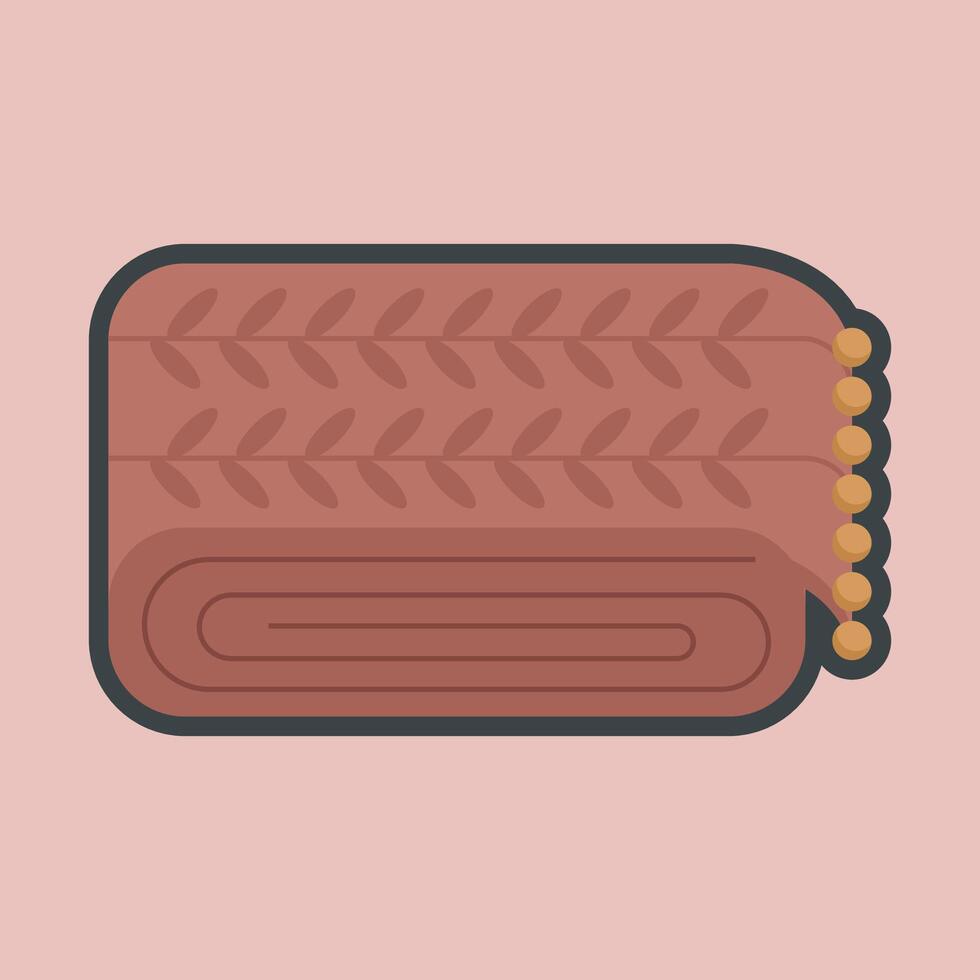 folded scarf with outline flat design. vector