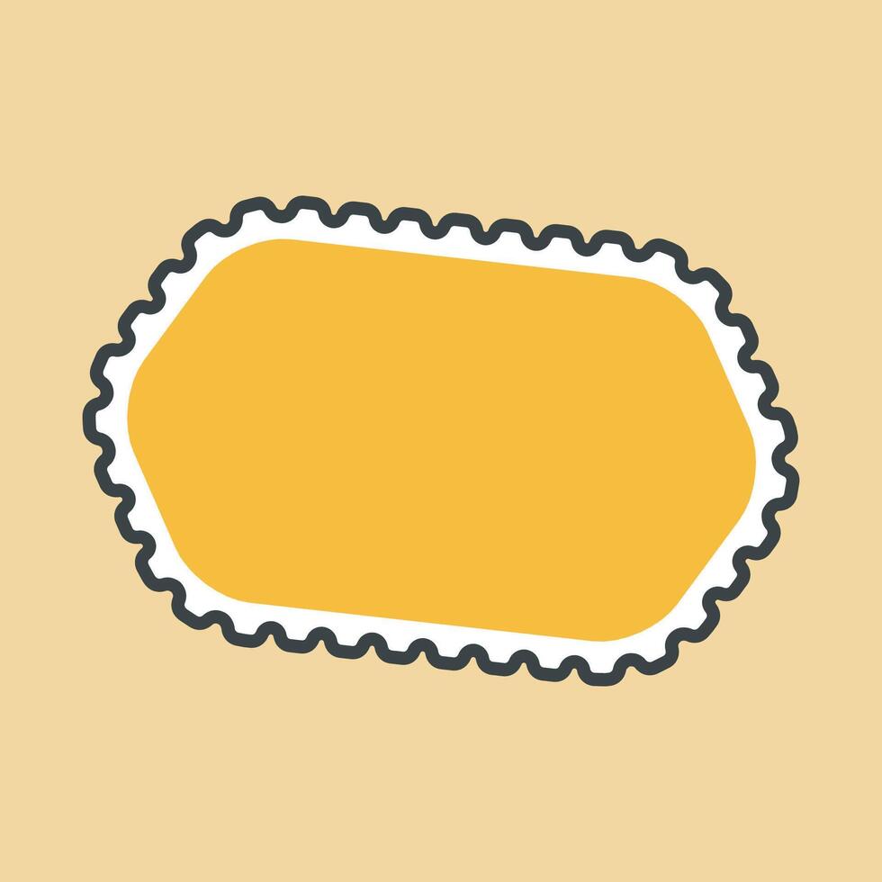 yellow blank stamp with outline flat design. vector
