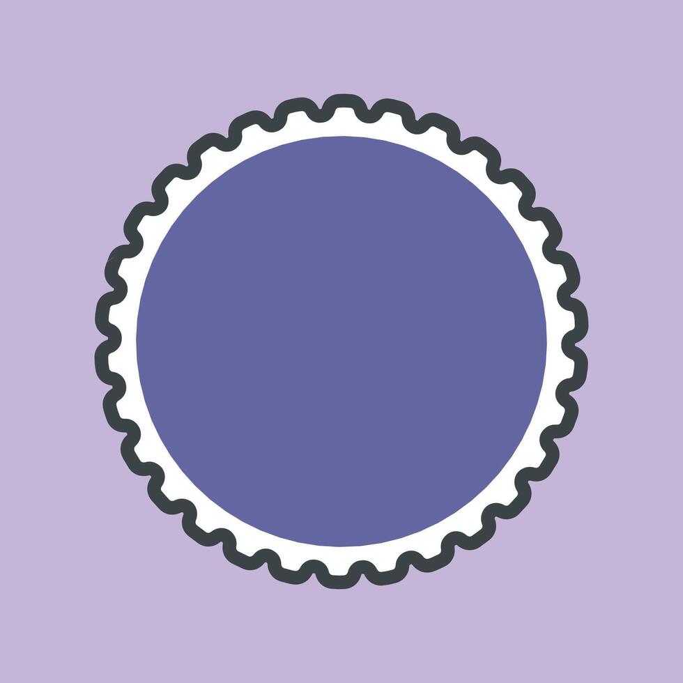 purple circle blank stamp with outline flat design. vector