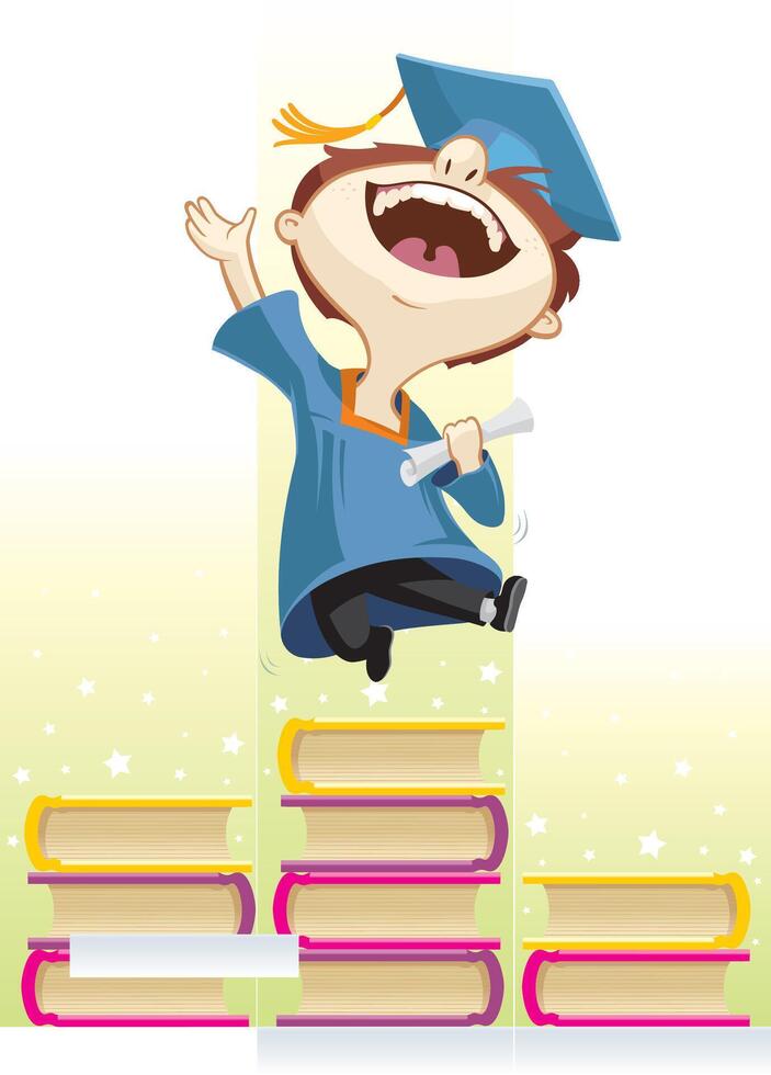 Academic Celebration, Cartoon Person Graduate vector