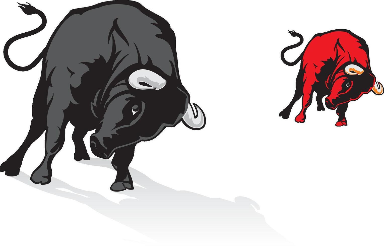 Bull Rage - Raging Bull in different color variations, traced from my hand drawn sketch vector