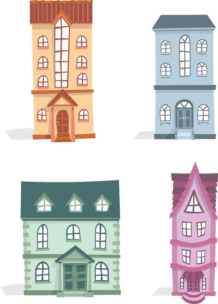 3D Apartments Cartoon Set vector