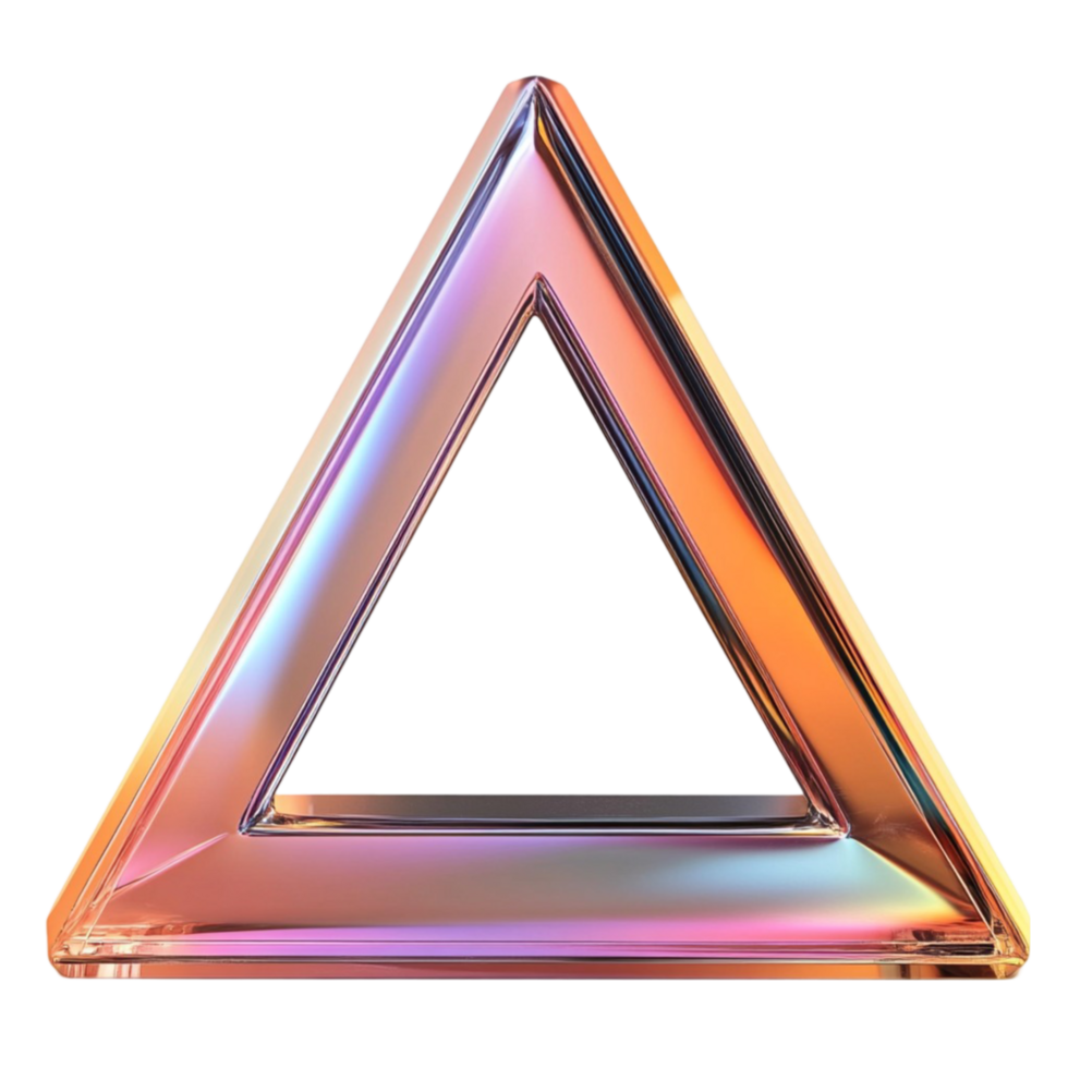 Geometric Triangle with Multicolored Glass Effect png