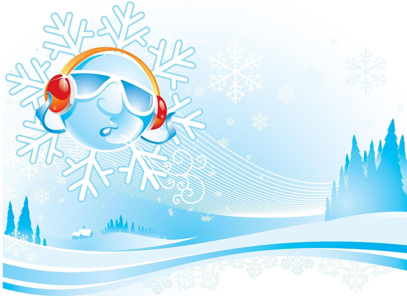 Cool Winter Christmas Background vector
