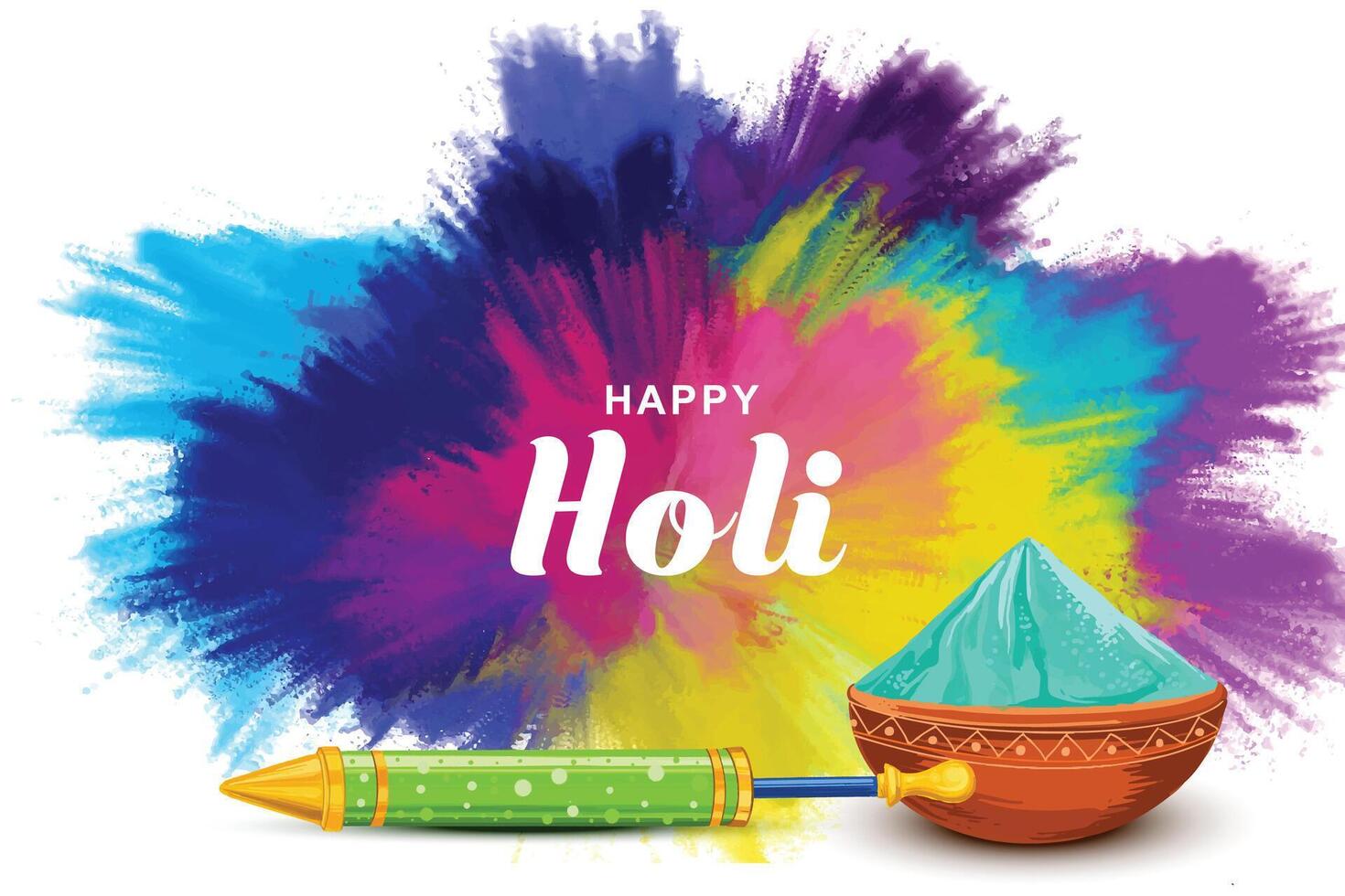 Happy holi colorful background for festival card vector