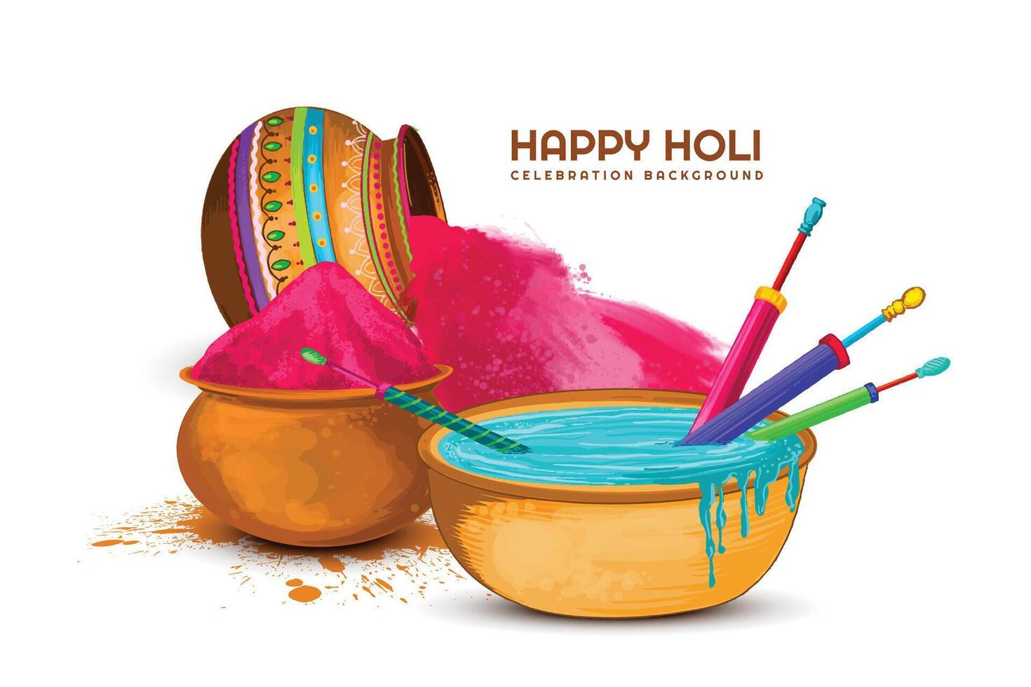Happy Holi colorful background for festival vector