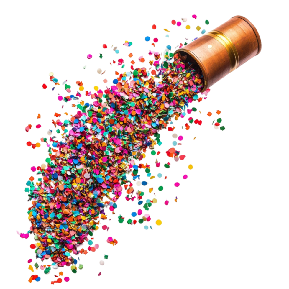 Festive Holographic Confetti Scatter on Transparent Background png