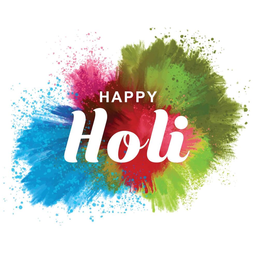 Abstract colorful splash for happy holi background card design vector